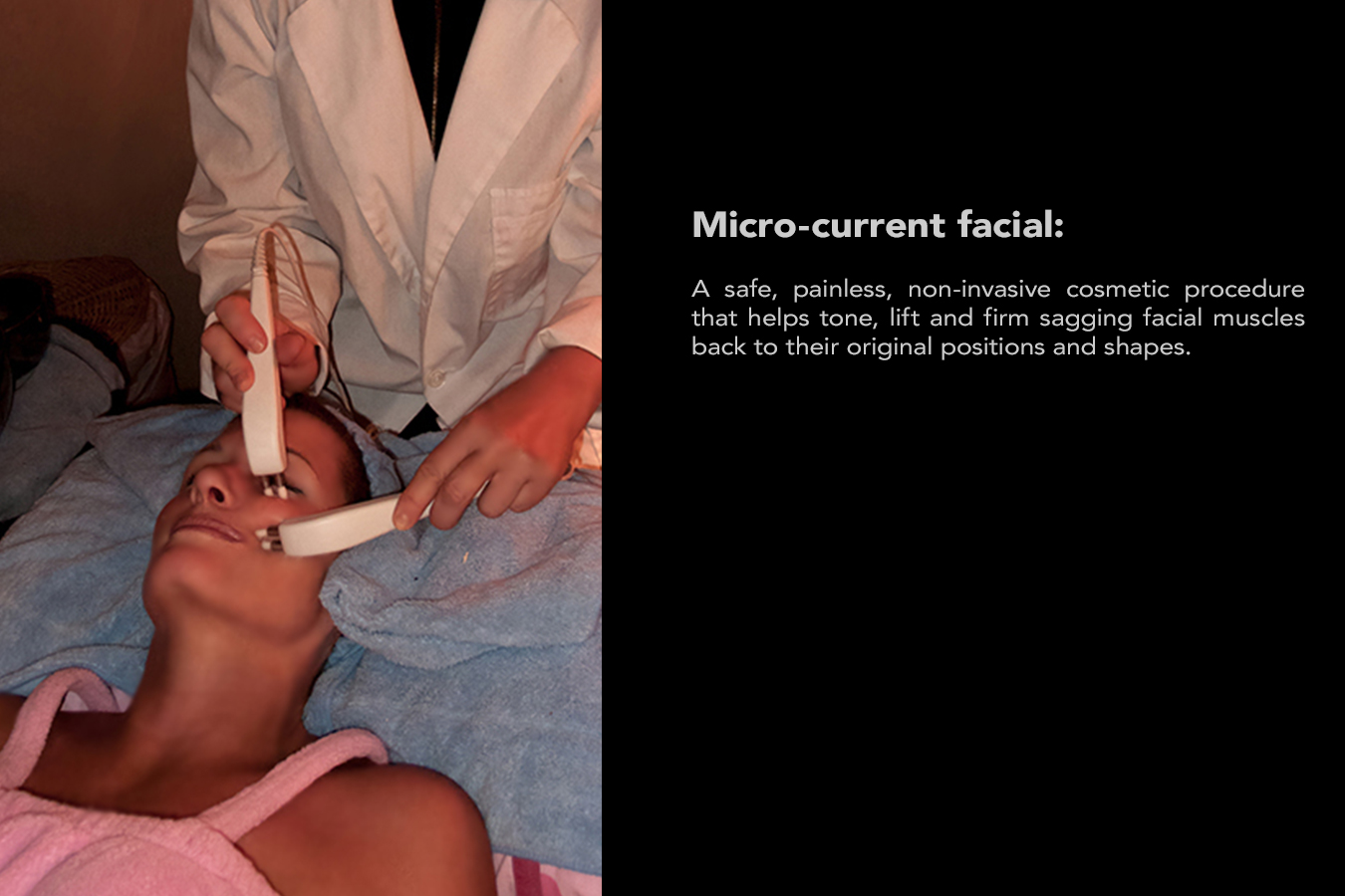 Microcurrent face lift therapy